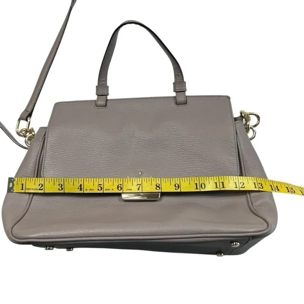 Kate Spade Rae Robinson Lane City Scape Leather Crossbody Satchel Grey